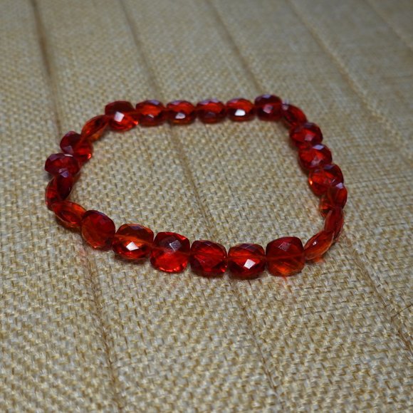 (NWT) Red Quartz Cushion Cut Briolette Bracelet - Picture 12 of 12